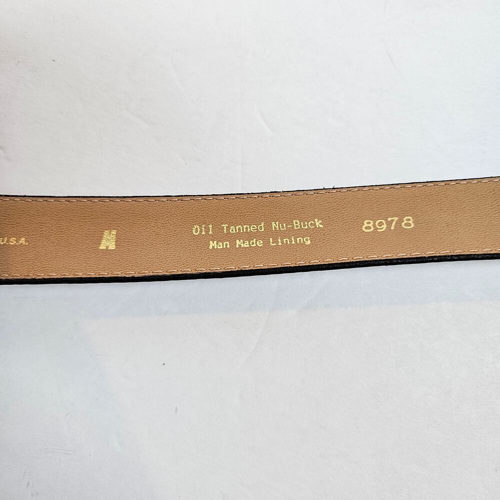 Ashworth Oil Tanned NuBuck Two Color Purple Black Belt Women's Medium - Picture 6 of 10
